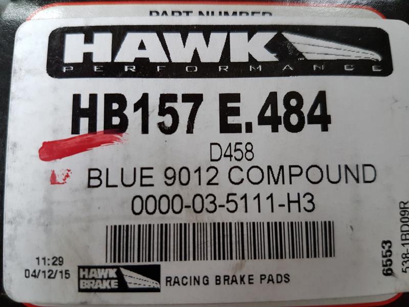 Hawk Blue Brake Pads HB157 E.484 main photo